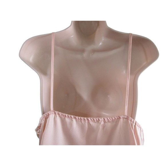 Orweco Frocks Vintage Peach Polyester Satin Stripe Accent Chemise Ladies S GUC - Picture 12 of 16